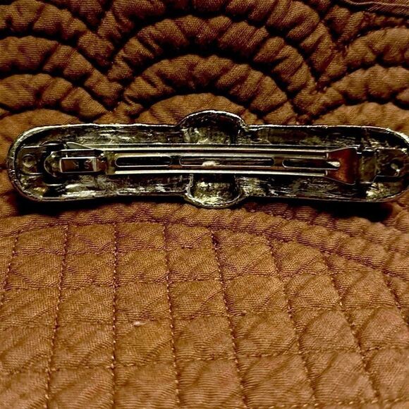 Vintage NATIVE AMERICAN NAVAJO STERLING SILVER Barette Turquoise Sparkle main image 6
